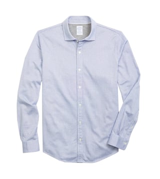 Brooks Brothers Open Blue Micro Pattern Sport Shirt Brooks Brothers Open Blue Micro Pattern Sport Shirt