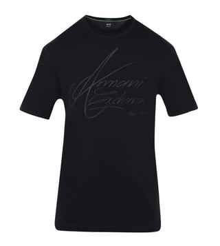 Armani Exchange Black Signature Regular Fit T-Shirt Armani Exchange Black Signature Regular Fit T-Shirt