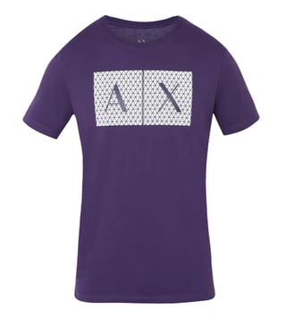 Armani Exchange Purple Triangulation Slim Fit T-Shirt Armani Exchange Purple Triangulation Slim Fit T-Shirt