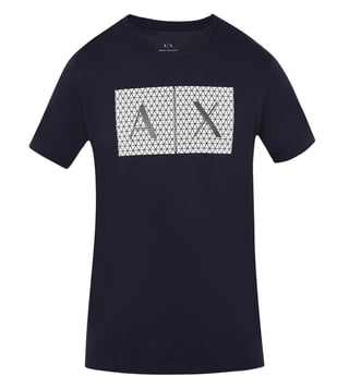 Armani Exchange Navy Triangulation Slim Fit T-Shirt Armani Exchange Navy Triangulation Slim Fit T-Shirt