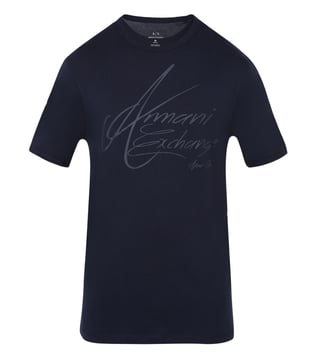 Armani Exchange Navy Signature Regular Fit T-Shirt Armani Exchange Navy Signature Regular Fit T-Shirt