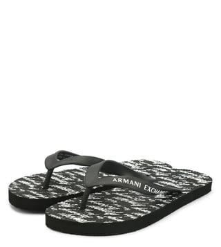 Armani Exchange Black Printed Flip Flop Armani Exchange Black Printed Flip Flop