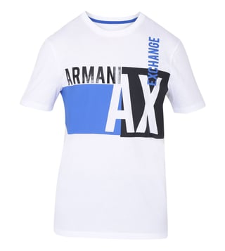 Armani Exchange White Signature Printed Regular Fit T-Shirt Armani Exchange White Signature Printed Regular Fit T-Shirt
