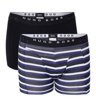 Hugo Boss Open Blue & Black Cotton Boxers (Pack Of 2) Hugo Boss Open Blue & Black Cotton Boxers (Pack Of 2)