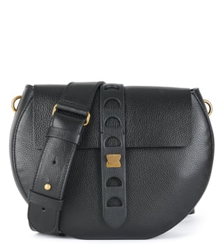Coccinelle Noir Textured Carousel Cross Body Bag Coccinelle Noir Textured Carousel Cross Body Bag