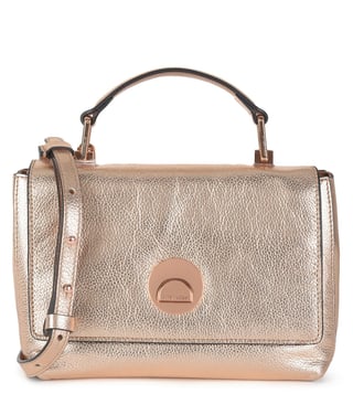 Coccinelle Rose Gold Liya Mini Leather Satchel Coccinelle Rose Gold Liya Mini Leather Satchel