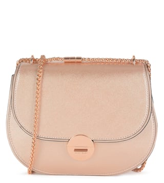 Coccinelle Rose Gold Violane Saffiano Cross Body Bag Coccinelle Rose Gold Violane Saffiano Cross Body Bag