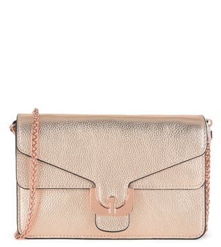 Coccinelle Rose Gold Ambrine Leather Clutch Coccinelle Rose Gold Ambrine Leather Clutch