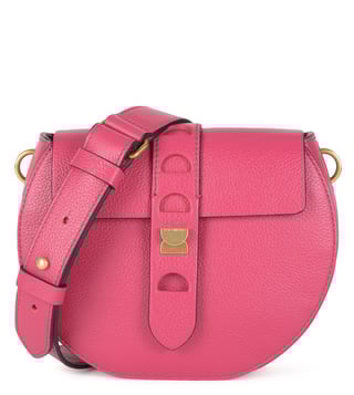 Coccinelle Framboise Textured Carousel Cross Body Bag Coccinelle Framboise Textured Carousel Cross Body Bag
