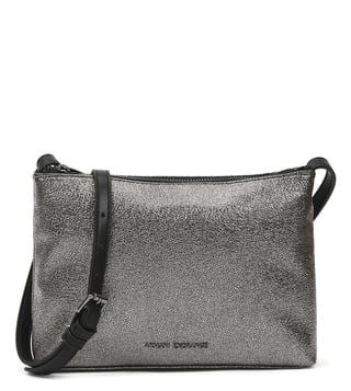 Armani Exchange Gun Metal Metallic Small Cross Body Bag Armani Exchange Gun Metal Metallic Small Cross Body Bag