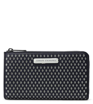 Armani Exchange Navy & White Half Zip Wallet Armani Exchange Navy & White Half Zip Wallet