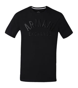 Armani Exchange Black Signature Logo Regular Fit T-Shirt Armani Exchange Black Signature Logo Regular Fit T-Shirt