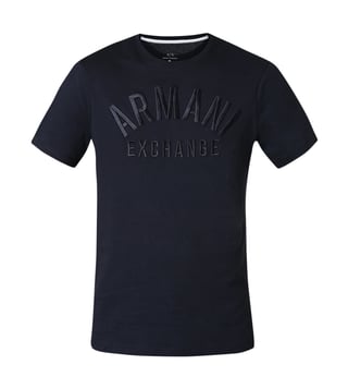Armani Exchange Navy Signature Logo Regular Fit T-Shirt Armani Exchange Navy Signature Logo Regular Fit T-Shirt