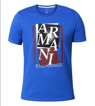 Armani Exchange Lapis Blue Abstract Slim Fit T-Shirt Armani Exchange Lapis Blue Abstract Slim Fit T-Shirt