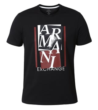 Armani Exchange Black Abstract Slim Fit T-Shirt Armani Exchange Black Abstract Slim Fit T-Shirt