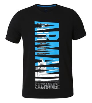 Armani Exchange Black Graphic Print Slim Fit T-Shirt Armani Exchange Black Graphic Print Slim Fit T-Shirt
