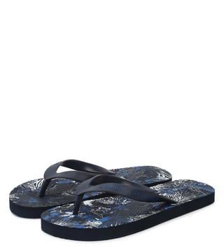 Armani Exchange Exotic Blue Allover Printed Flip Flops Armani Exchange Exotic Blue Allover Printed Flip Flops