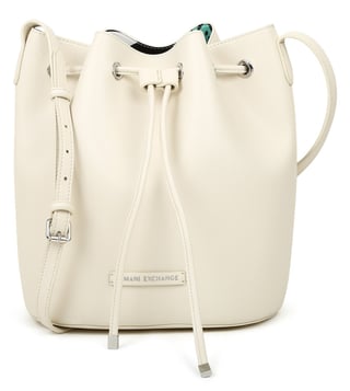 Armani Exchange Beige Print To Print Bucket Bag Armani Exchange Beige Print To Print Bucket Bag