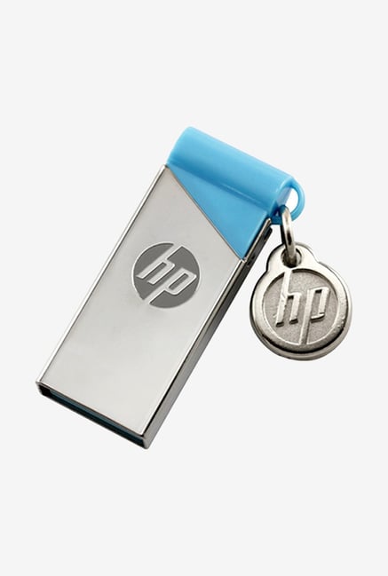 HP v215b 32GB USB Flash Drive Silver and Blue HP v215b 32GB USB Flash Drive Silver and Blue
