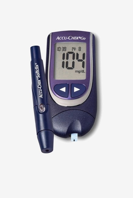 Accu Chek Go meter 50 Strips Glucometer Black Accu Chek Go meter 50 Strips Glucometer Black
