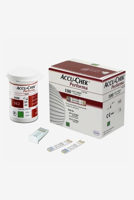 Accu Chek Performa 100 Glucometer Strip Red/White Accu Chek Performa 100 Glucometer Strip Red/White