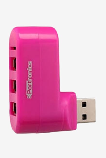 Portronics Just Inn POR 462 USB Hub & CardReader Pink Portronics Just Inn POR 462 USB Hub & CardReader Pink