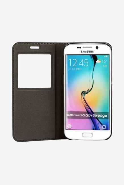 Stuffcool BRVSGS6EDGE Flip Cover for Galaxy S6 Edge Black Stuffcool BRVSGS6EDGE Flip Cover for Galaxy S6 Edge Black