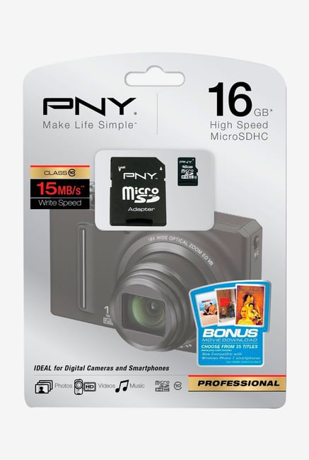 PNY 16 GB P-SDU16G10-EFS2 Flash Memory Card Black PNY 16 GB P-SDU16G10-EFS2 Flash Memory Card Black