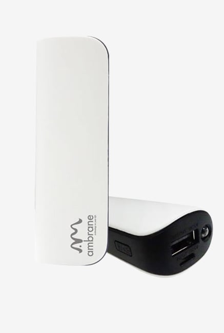 Ambrane 2600 mAh P-26 Power Bank White Ambrane 2600 mAh P-26 Power Bank White