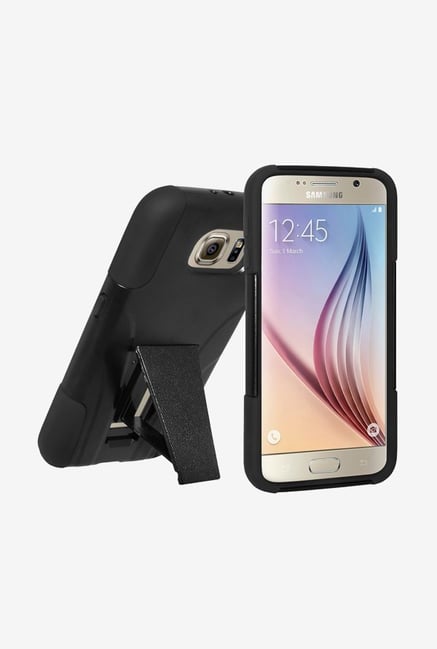 Amzer Dual Layer Hybrid KickStand Case Black for Samsung S6 Amzer Dual Layer Hybrid KickStand Case Black for Samsung S6
