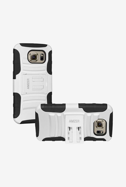 Amzer Hybrid Kickstand Case Black & White for Samsung S6 Amzer Hybrid Kickstand Case Black & White for Samsung S6