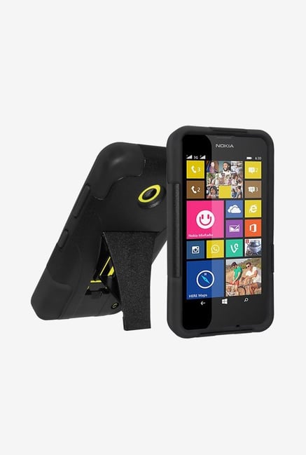 Amzer Dual Layer Hybrid KickStand Case Black for Lumia 630 Amzer Dual Layer Hybrid KickStand Case Black for Lumia 630