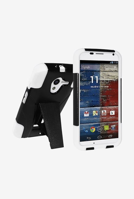 Amzer Dual Layer Hybrid KickStand Case Black&White for MotoX Amzer Dual Layer Hybrid KickStand Case Black&White for MotoX