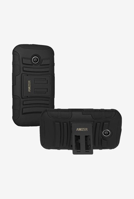 Amzer Hybrid Kickstand Case Black for Moto E Amzer Hybrid Kickstand Case Black for Moto E
