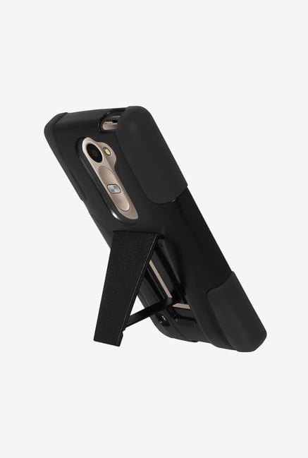Amzer Dual Layer Hybrid KickStand Case Black for LG Leon C40 Amzer Dual Layer Hybrid KickStand Case Black for LG Leon C40