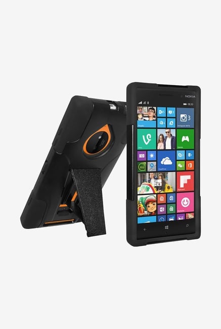 Amzer Dual Layer Hybrid KickStand Case Black for Lumia 830 Amzer Dual Layer Hybrid KickStand Case Black for Lumia 830