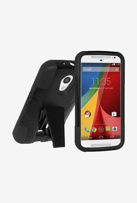 Amzer Dual Layer Hybrid KickStand Case Black for Moto G Amzer Dual Layer Hybrid KickStand Case Black for Moto G