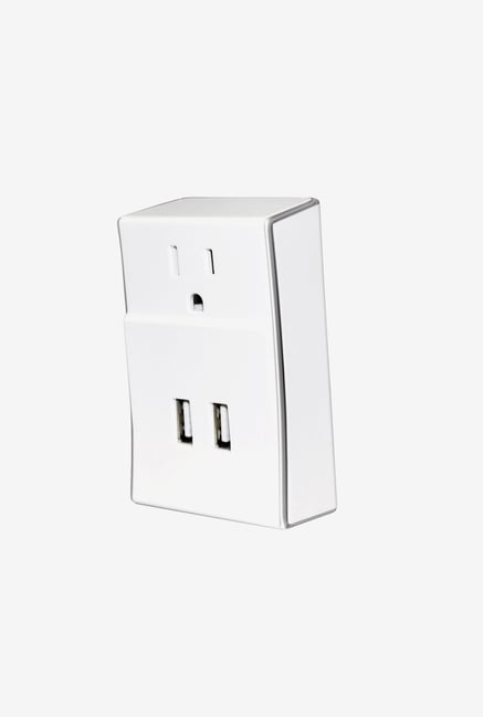 Amzer Dual USB PLATE extender Power Wall Charger White Amzer Dual USB PLATE extender Power Wall Charger White
