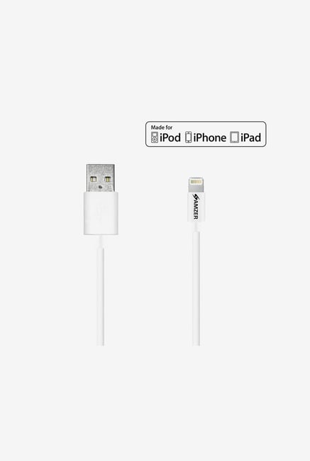 Amzer Apple MFi Certified 3M Sync&Chrg Lightning Cable White Amzer Apple MFi Certified 3M Sync&Chrg Lightning Cable White
