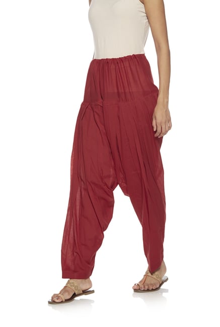 Utsa Maroon Solid Patiala Salwar Utsa Maroon Solid Patiala Salwar