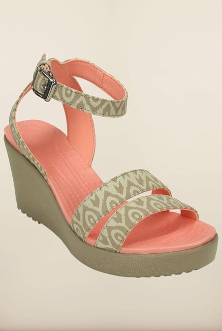 Crocs Leigh Stucco & Tumbleweed Sandals Crocs Leigh Stucco & Tumbleweed Sandals