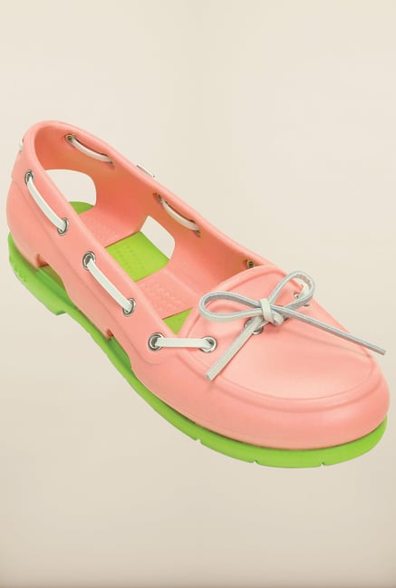 Crocs Beach Line Melon & Volt Green Shoes Crocs Beach Line Melon & Volt Green Shoes