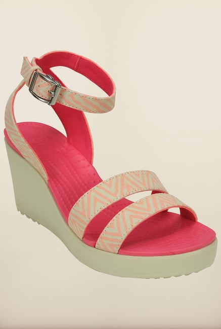 Crocs Leigh Melon & Stucco Sandals Crocs Leigh Melon & Stucco Sandals