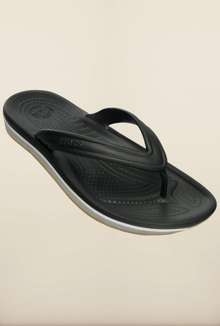 Crocs Retro Black & Light Grey Flip Flops Crocs Retro Black & Light Grey Flip Flops