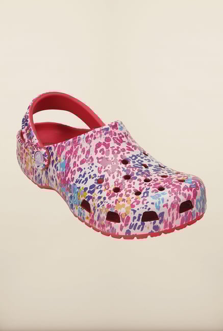 Crocs Classic Floral Raspberry Clogs Crocs Classic Floral Raspberry Clogs