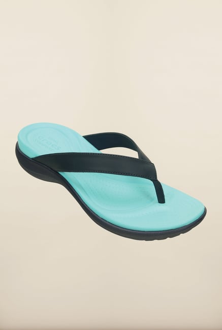 Crocs Capri V Navy & Turquoise Flip Flops Crocs Capri V Navy & Turquoise Flip Flops
