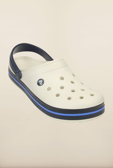 Crocs Crocband White & Navy Clogs Crocs Crocband White & Navy Clogs