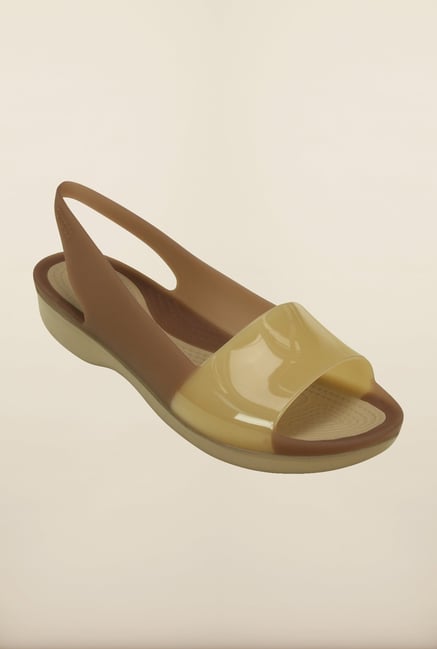 Crocs ColorBlock Brown Sling Back Shoes Crocs ColorBlock Brown Sling Back Shoes