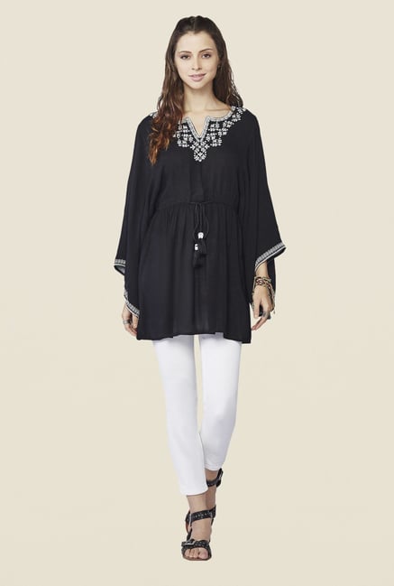 Global Desi Black Embroidered Salem Tunic Global Desi Black Embroidered Salem Tunic