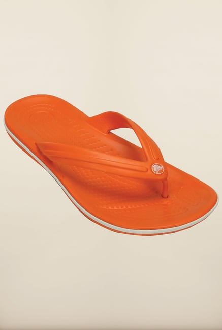 Crocs Orange & White Flip Flops Crocs Orange & White Flip Flops